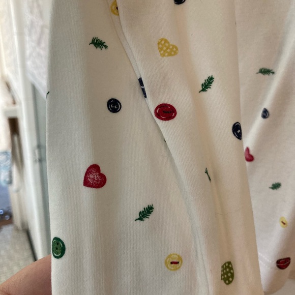 Talbots Holiday Winter Pattern White Turtleneck Ladies Medium Christmas Shirt - Picture 2 of 4